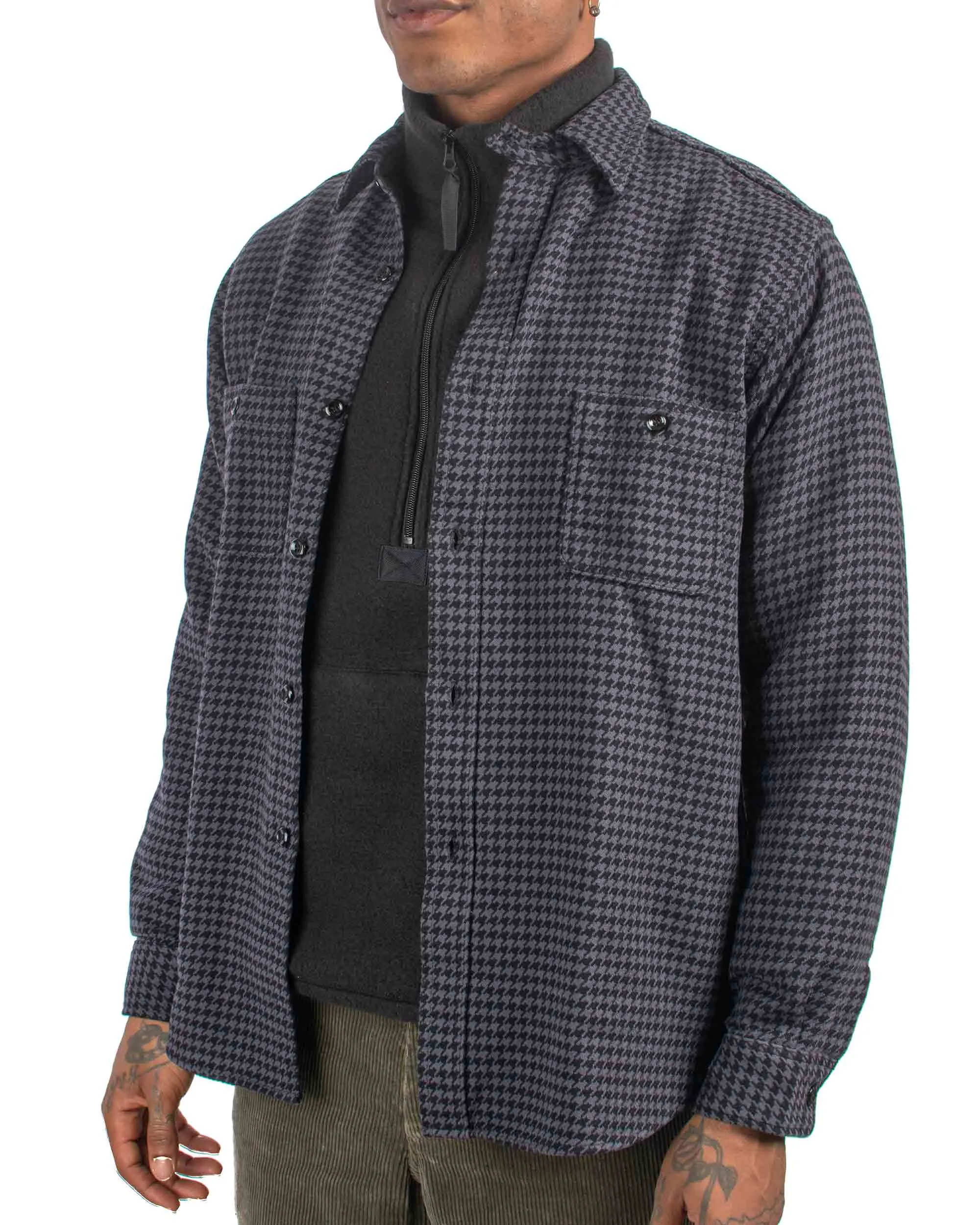 The Real McCoy's MS21102 8HU Houndstooth Flannel Shirt Chale Gym Companion
