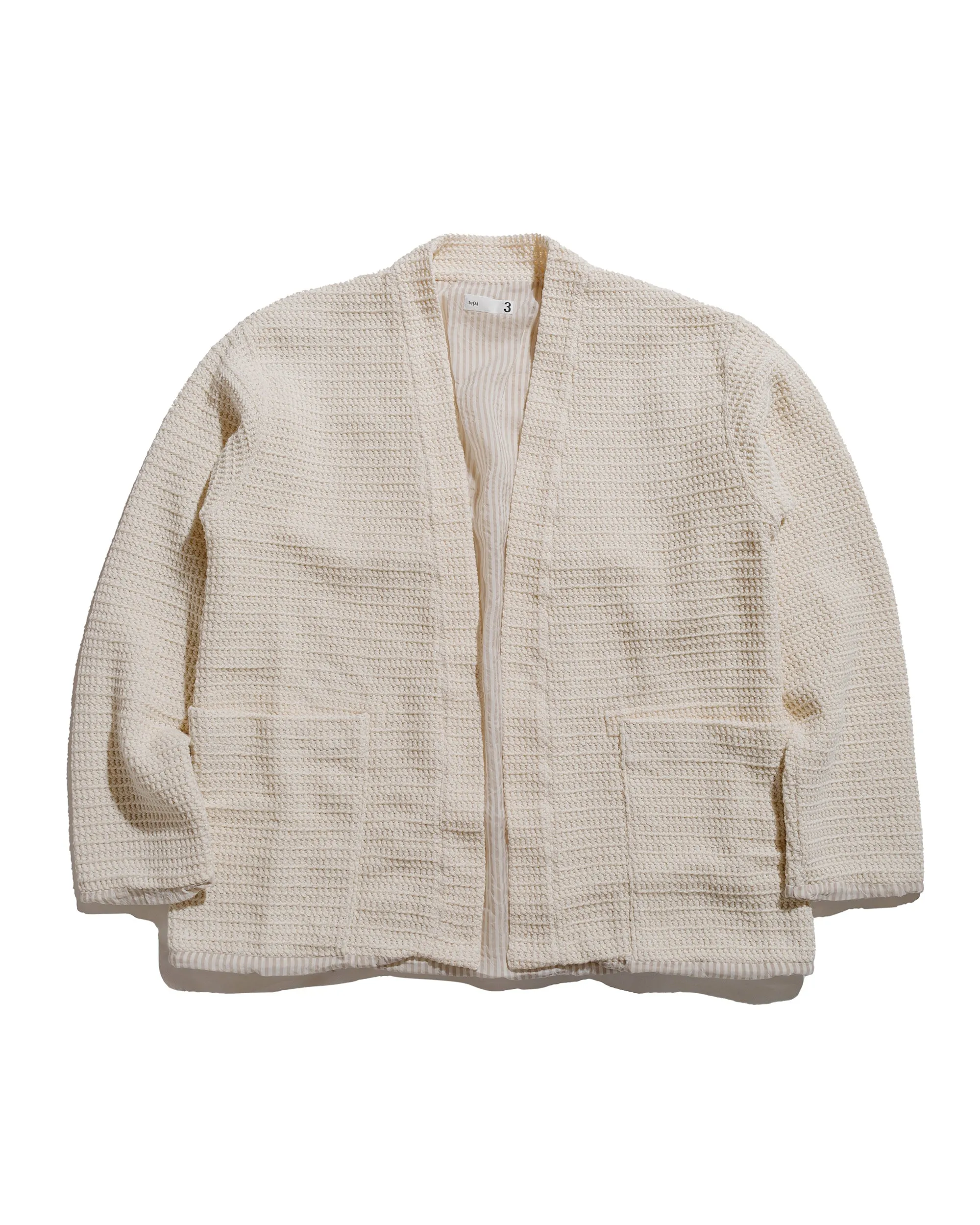 hook accents ts(s) Lined Easy Cardigan Cotton/Polyester Russell Knitting Jersey Cream
