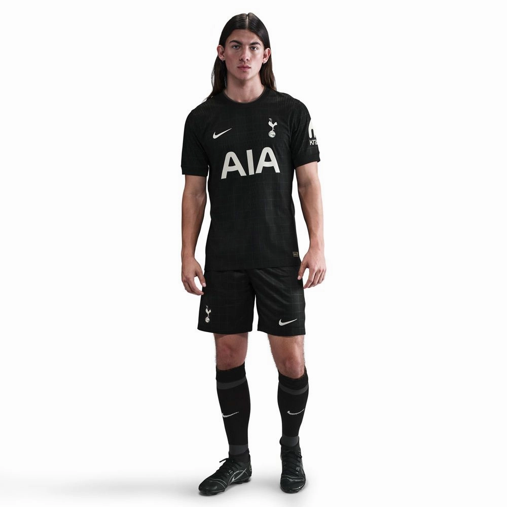 Muscle Fit Nike Van de ven Tottenham Hotspur Authentic Away Jersey 25/26 w/ EPL Patch (Black/Iron)