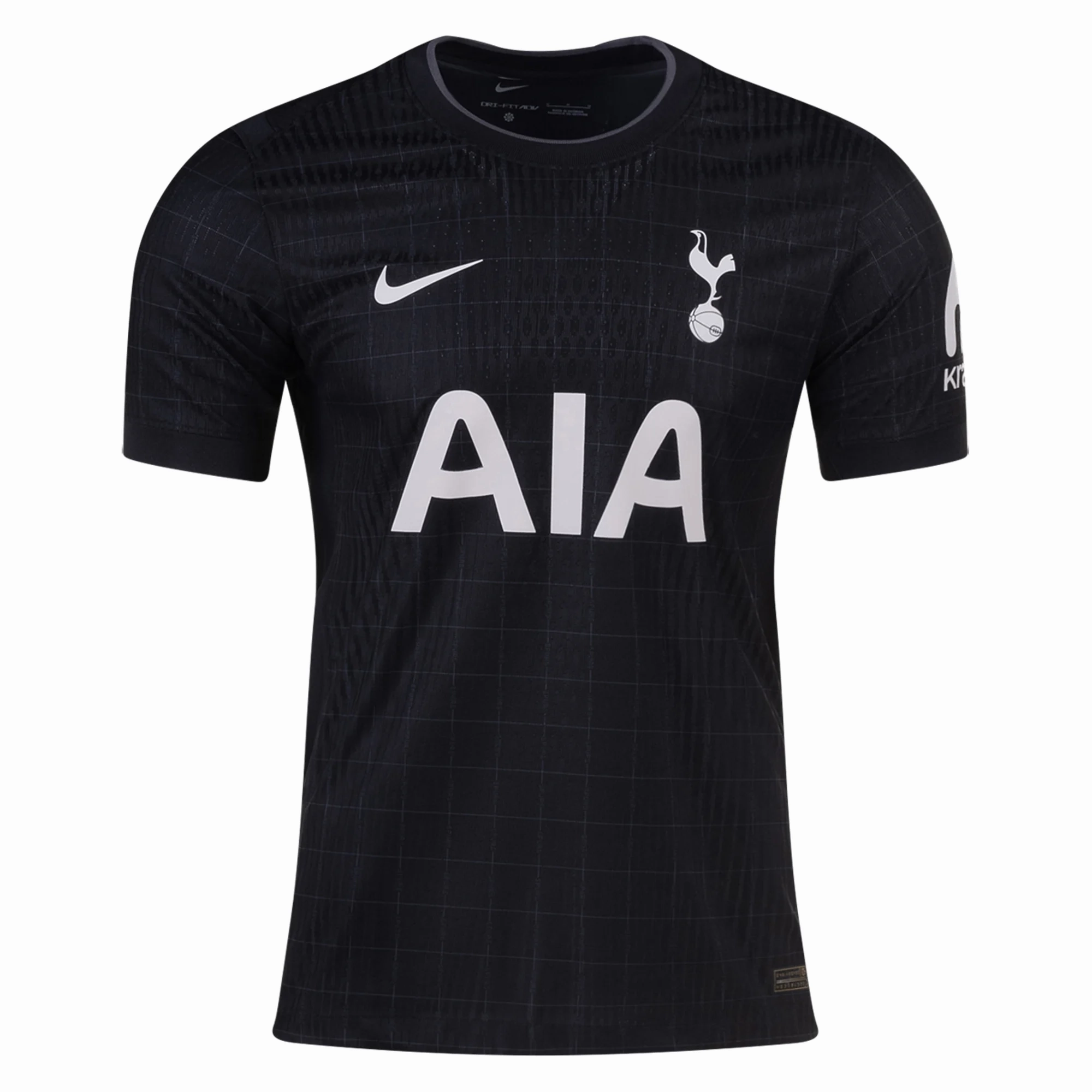 Nike Van de ven Tottenham Hotspur Authentic Away Jersey 25/26 w/ EPL Patch (Black/Iron) Reinforced Hemlines