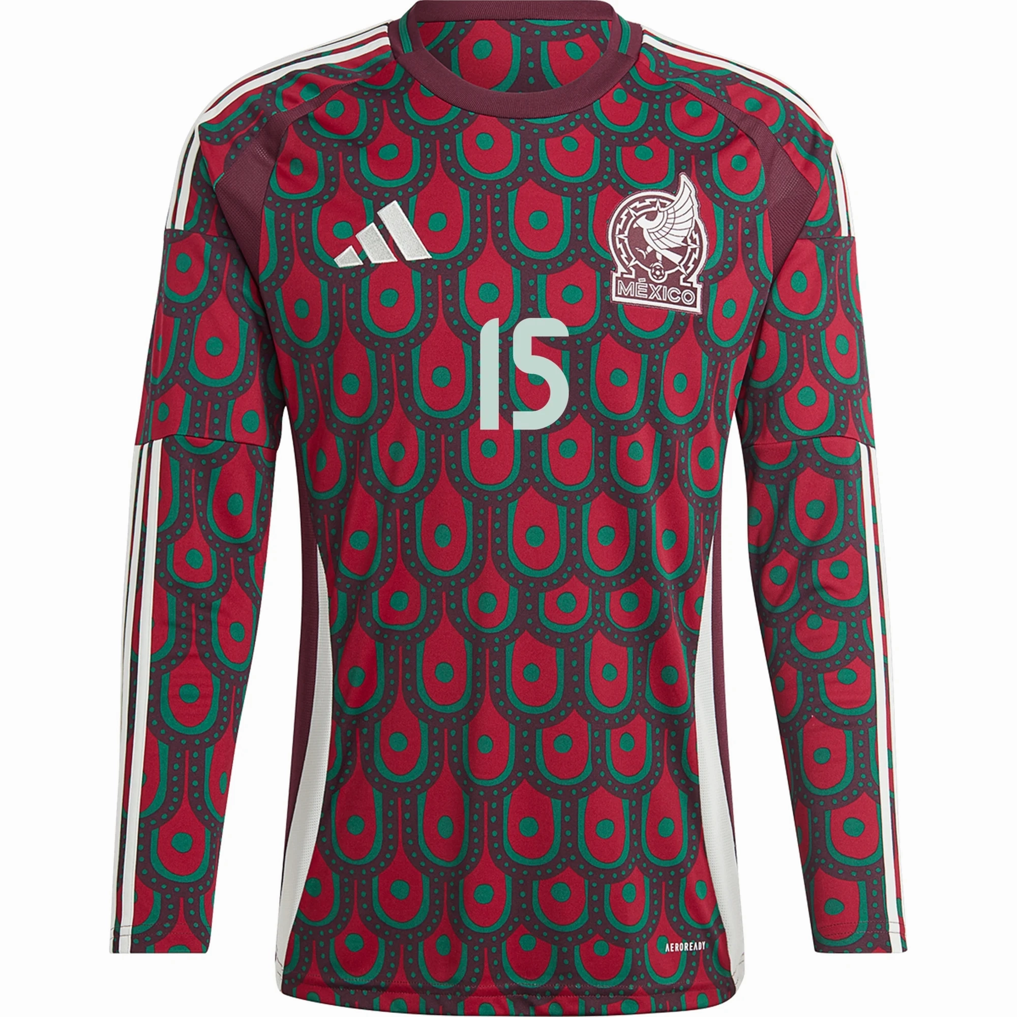 sporty wear Reliable Fit adidas Mens Mexico Uriel Antuna Home Long Sleeve Jersey 24/25 (Multicolor)