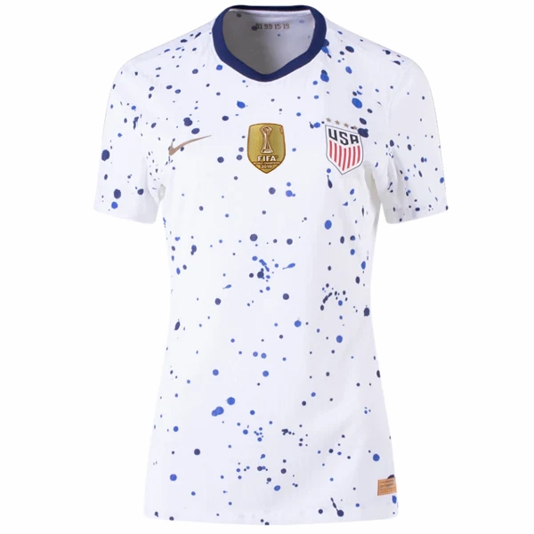 Unisex Apparel Nike Womens United States 4 Star Authentic Match Home Jersey 23/24 w/ 2019 World Cup Champions Patch (White/Loyal Blue)