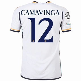 Breath Ready On The Go adidas Real Madrid Authentic Eduardo Camavinga Home Jersey w/ Champions League   Club World Cup Patches 23/24 (White)