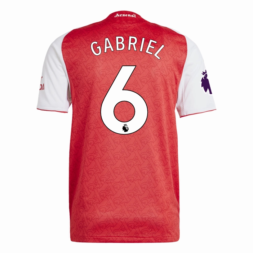 adidas Gabriel Arsenal FC Authentic Home Jersey 25/26 w/ EPL Patch (Better Scarlet/White All weather