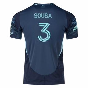 adidas T. Sousa Seattle Sounders Authentic Away Jersey 25/26 w/ MLS Patches & Sponsor (Aura Ink) Hyper Fit
