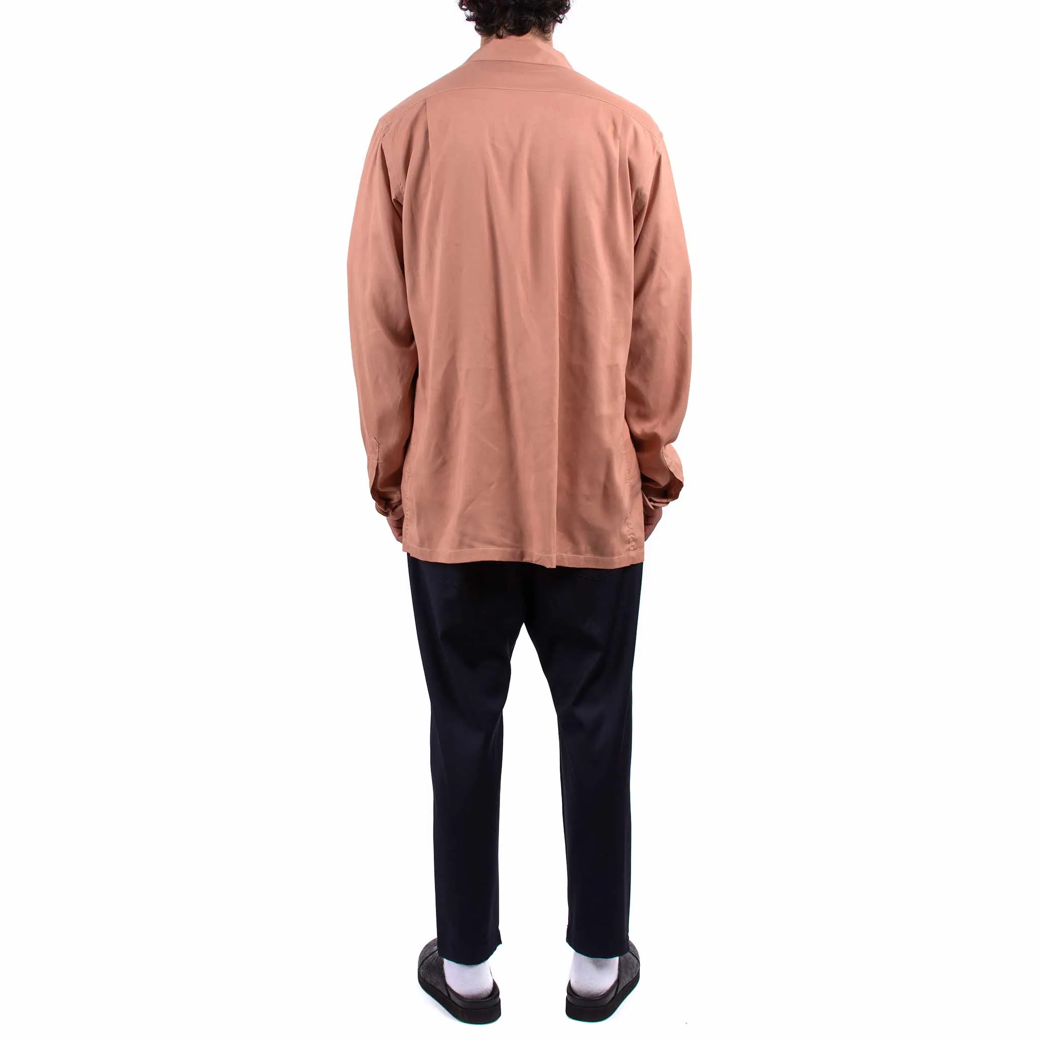 Chic Design Durable Stitching The Real McCoy's MS21009 Open Collar Rayon Shirt Pink