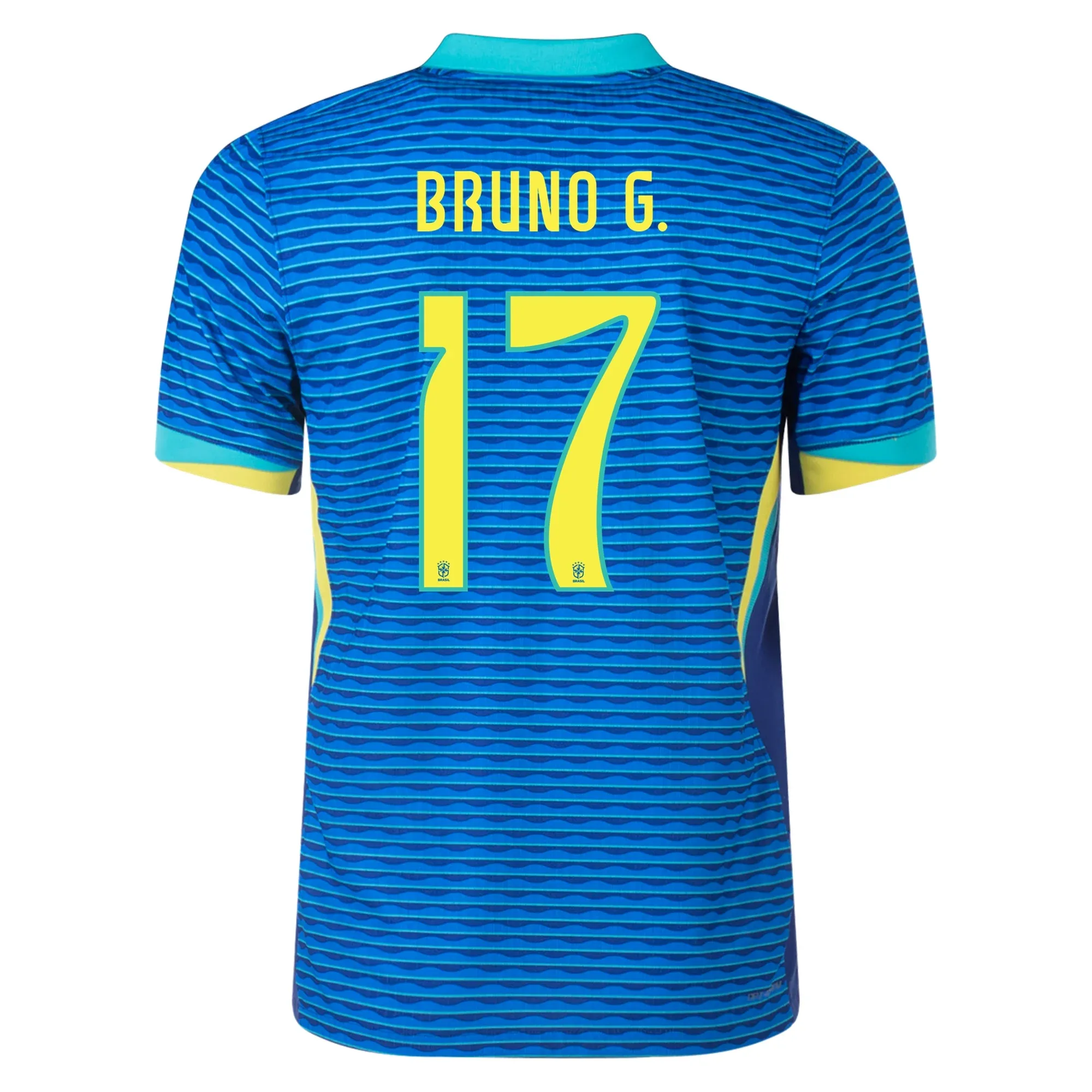 Nike Brazil Authentic Bruno Guimar?es Away Jersey 24/25 Soar/Dynamic Yellow) Double Stitched Hem