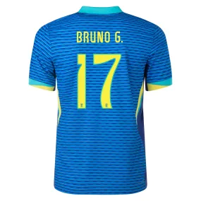 Nike Brazil Authentic Bruno Guimar?es Away Jersey 24/25 Soar/Dynamic Yellow) Double Stitched Hem