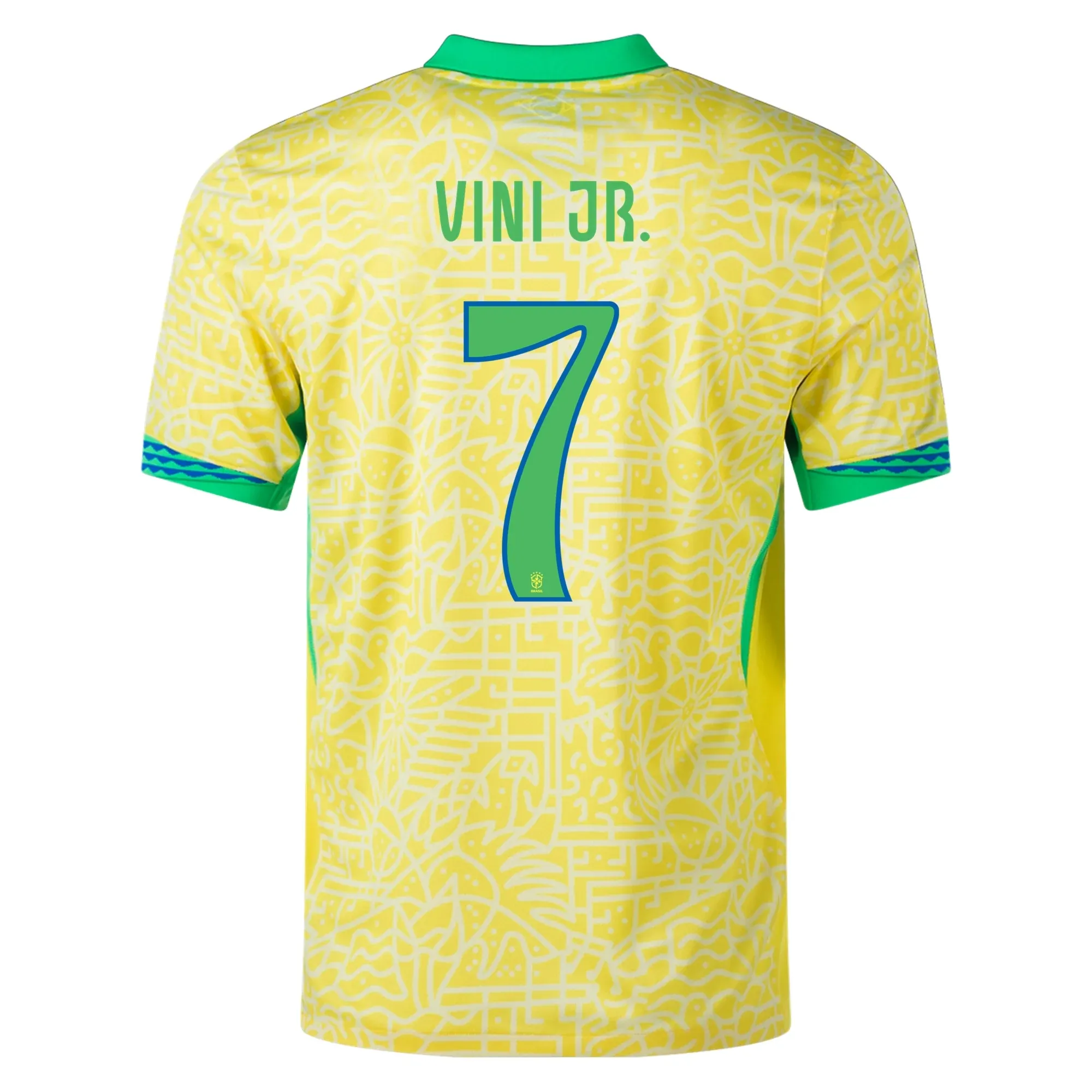 Nike Brazil Authentic Vini Jr. Home Jersey 24/25 (Dynamic Yellow/Lemon Chiffon/Green Spark) Airflow Channel Design