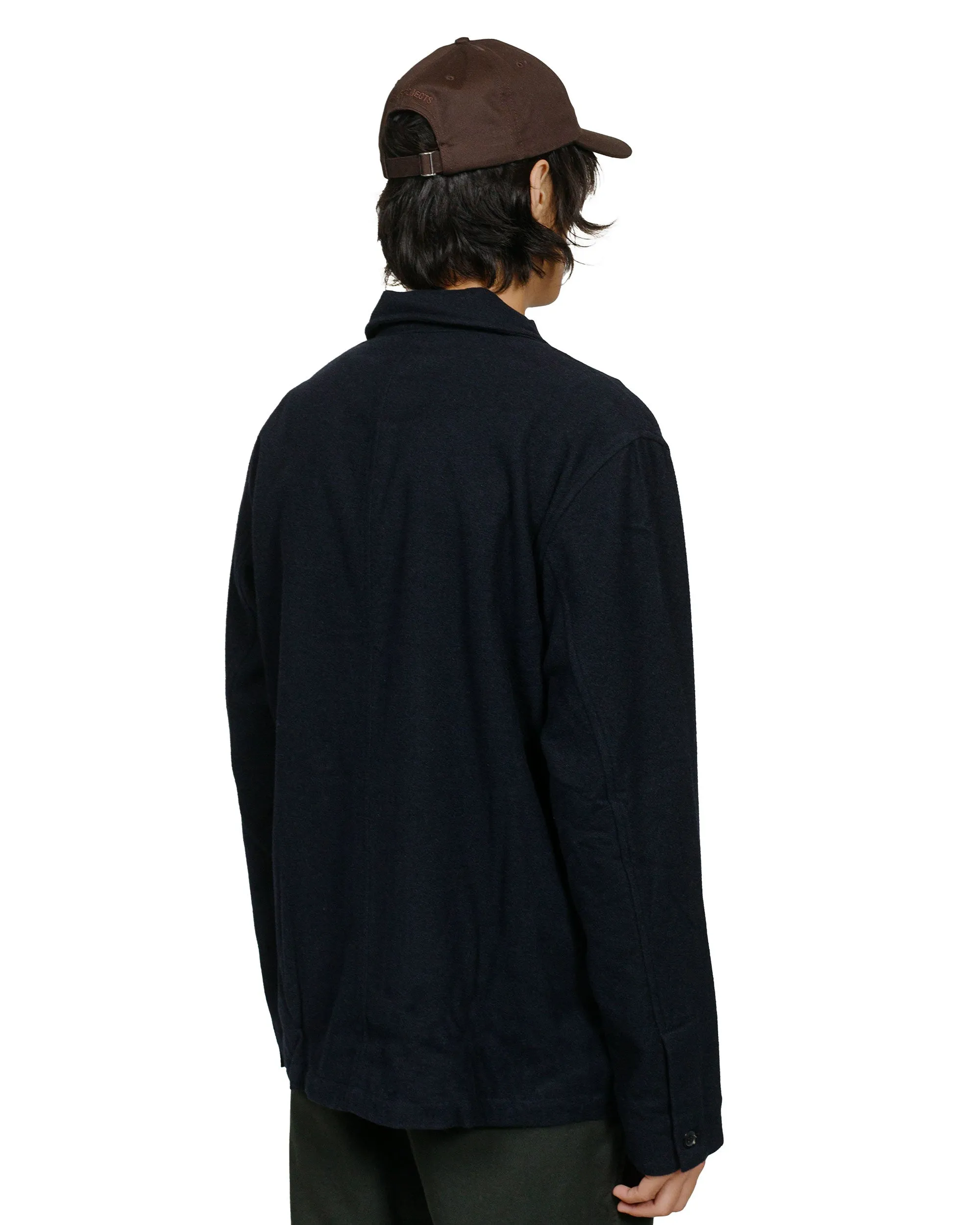 Norse Projects Folke Wool Overshirt Dark Navy Casual Sophistication