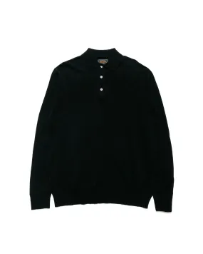 appropriate for autumn product sustainable future Beams Plus Knit Polo 12G Black