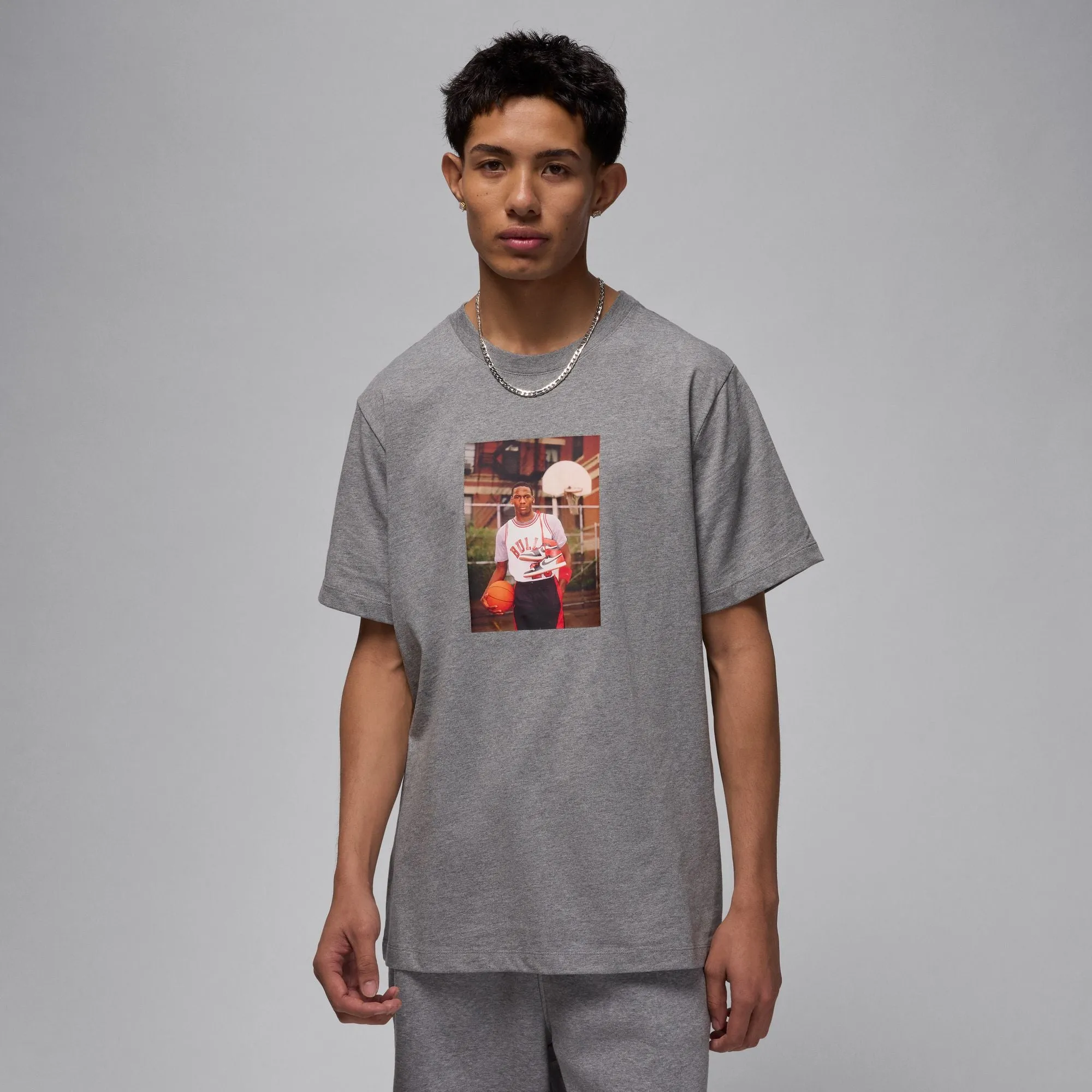 LightweightTextile Stylish accessories Air Jordan "Black Toe Photograph Tee" M - Grey