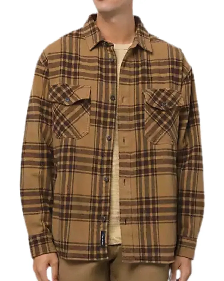 StretchableFabric Vans Vintage Oversized Heavyweight LS Flannel - Dirt