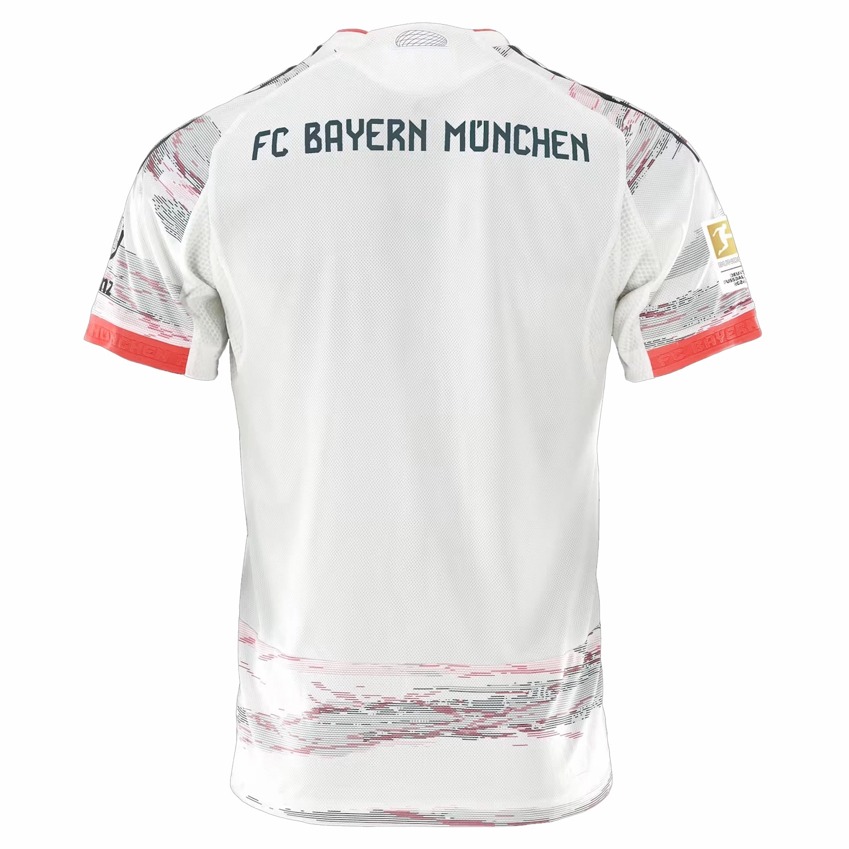 Athlete Focus adidas Muller Authentic Away Jersey 25/26 w/ Sponsor   Meister Bundesliga Patch (White/Red)