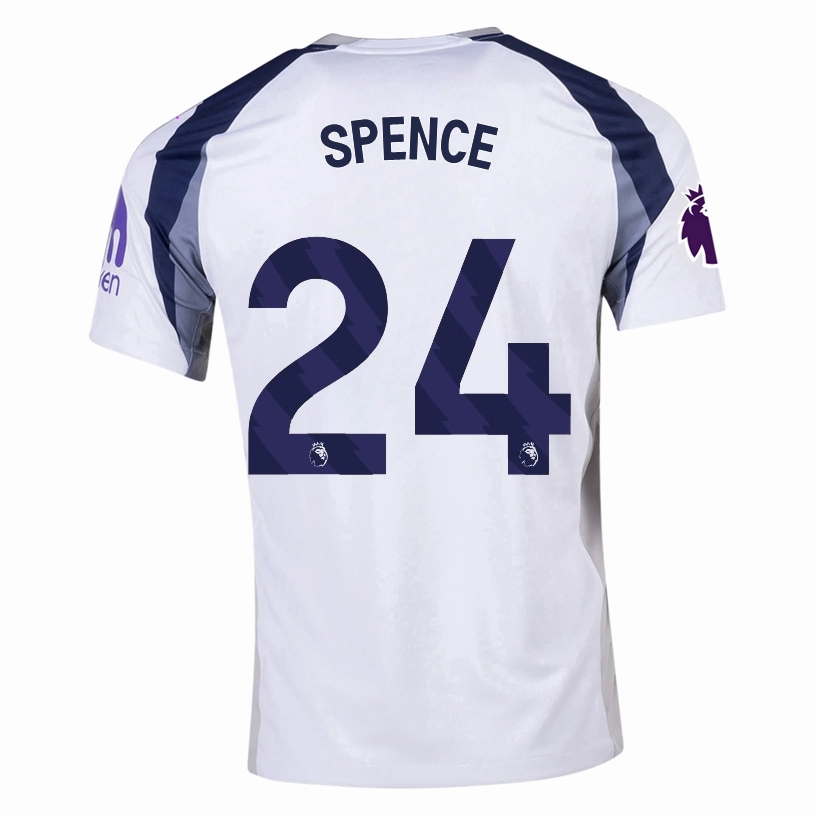 Nike Spence Tottenham Hotspurs Home Jersey w/ EPL   No Room For Racism Patch 25/26 (White/Iron/Binary Blue) Low Impact Dye Process
