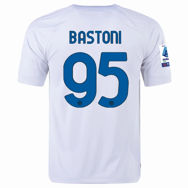 All-Day Wear Game mode Nike Inter Milan Alessandro Bastoni Away Jersey w/ Series A   Copa Italia Patches 23/24 (White/Lyon Blue)