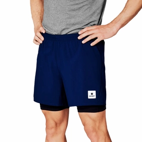 Mens Saysky Pace 2 in 1 Shorts 5-inch Waterproof Feature Soft Touch