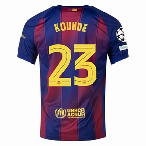 Motion Boost Nike Kounde FC Barcelona Home Jersey 25/26 w/ Champions League Patches (Deep Royal Blue/Midwest Gold)