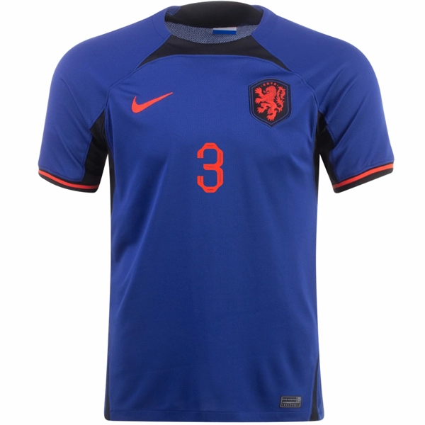 Nike Netherlands De Ligt Away Jersey 22/23 (Deep Royal/Habanero Red) Sweat Ready Maximum Performance