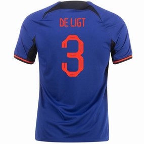 Wicking Interior Layer Nike Netherlands De Ligt Away Jersey 22/23 (Deep Royal/Habanero Red)