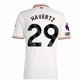 adidas Havertz Men's Arsenal FC Third Jersey 25/26 w/ NRFR   EPL Patches (White/Burgundy) Weather Neutral Smooth Lock Stitching