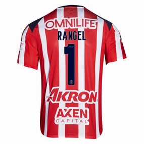 Puma Raul Rangel Men's Chivas De Guadalajara Home Jersey 25/26 (Puma Red/White) Quick Release Fastening Biodegradable Synthetic Fibers