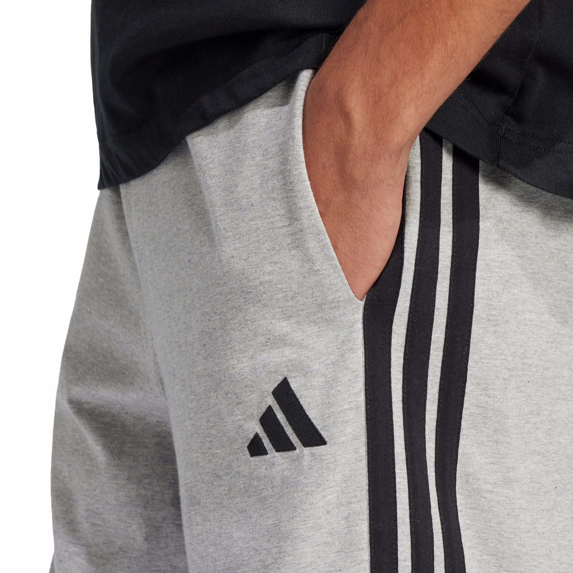 Essential 3-Stripes Single Jersey Shorts 10" Odor Resistant Coating