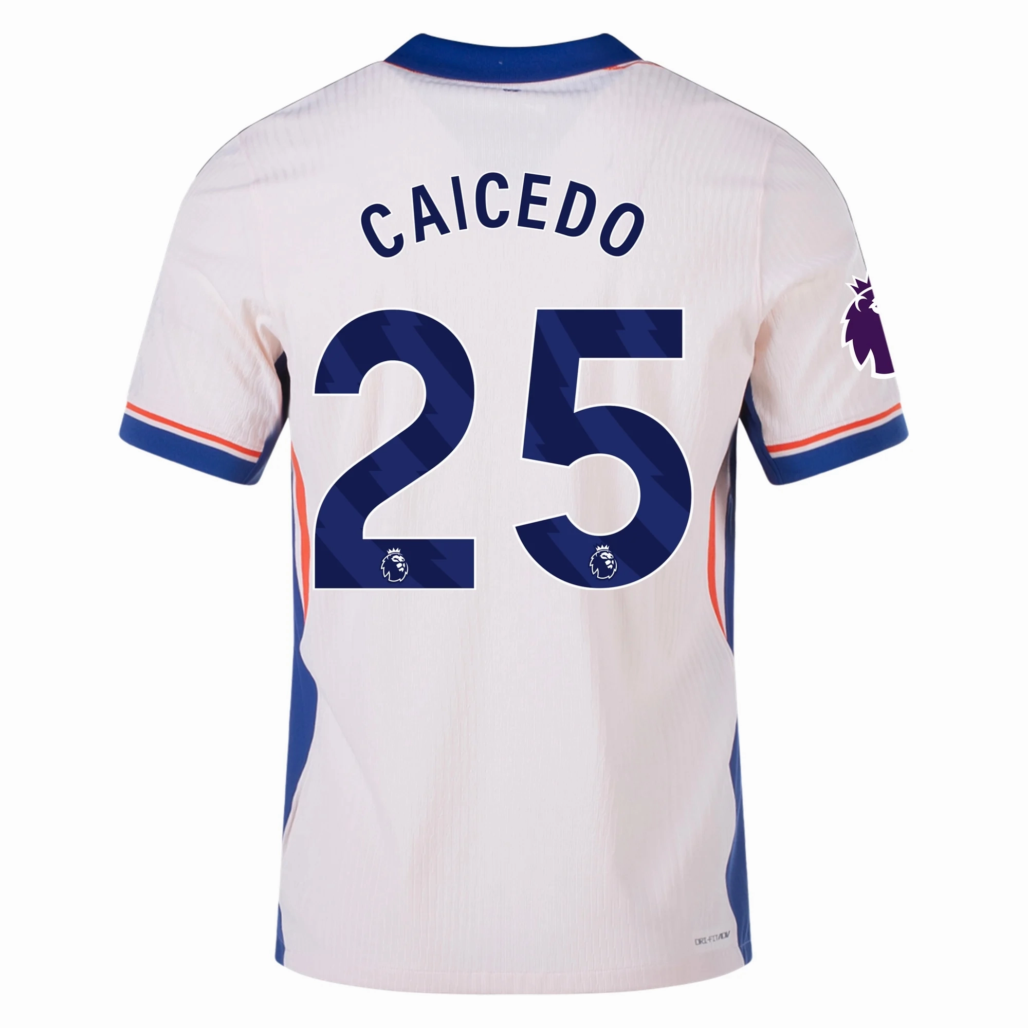 Layered Thermal Protection Nike Chelsea Authentic Moises Caicedo Away Jersey w/ EPL Patch 24/25 (Guava Ice/Rush Blue)