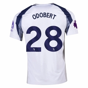 Nike Odobert Tottenham Hotspurs Home Jersey w/ EPL   No Room For Racism Patch 25/26 (White/Iron/Binary Blue) Quick Comfort