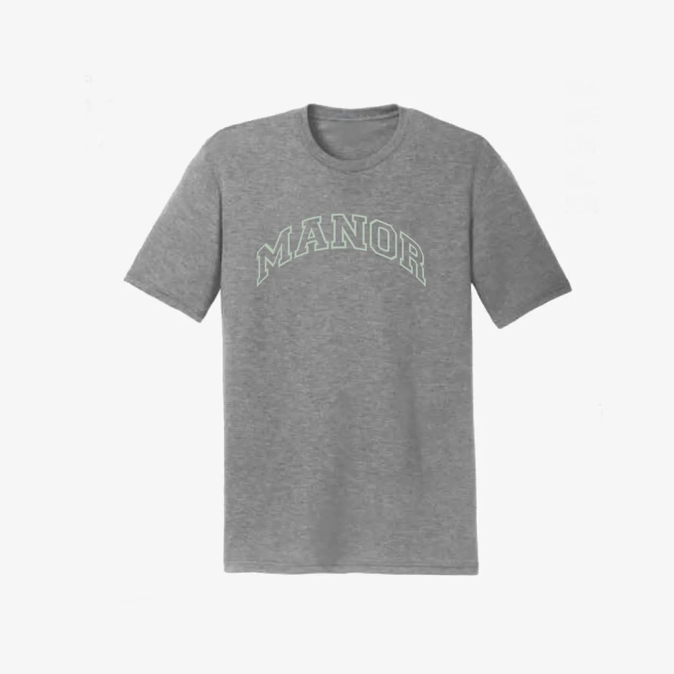 New Yorker Manor "Collegiate Font" T-Shirt M - Heather Grey / Seafoam