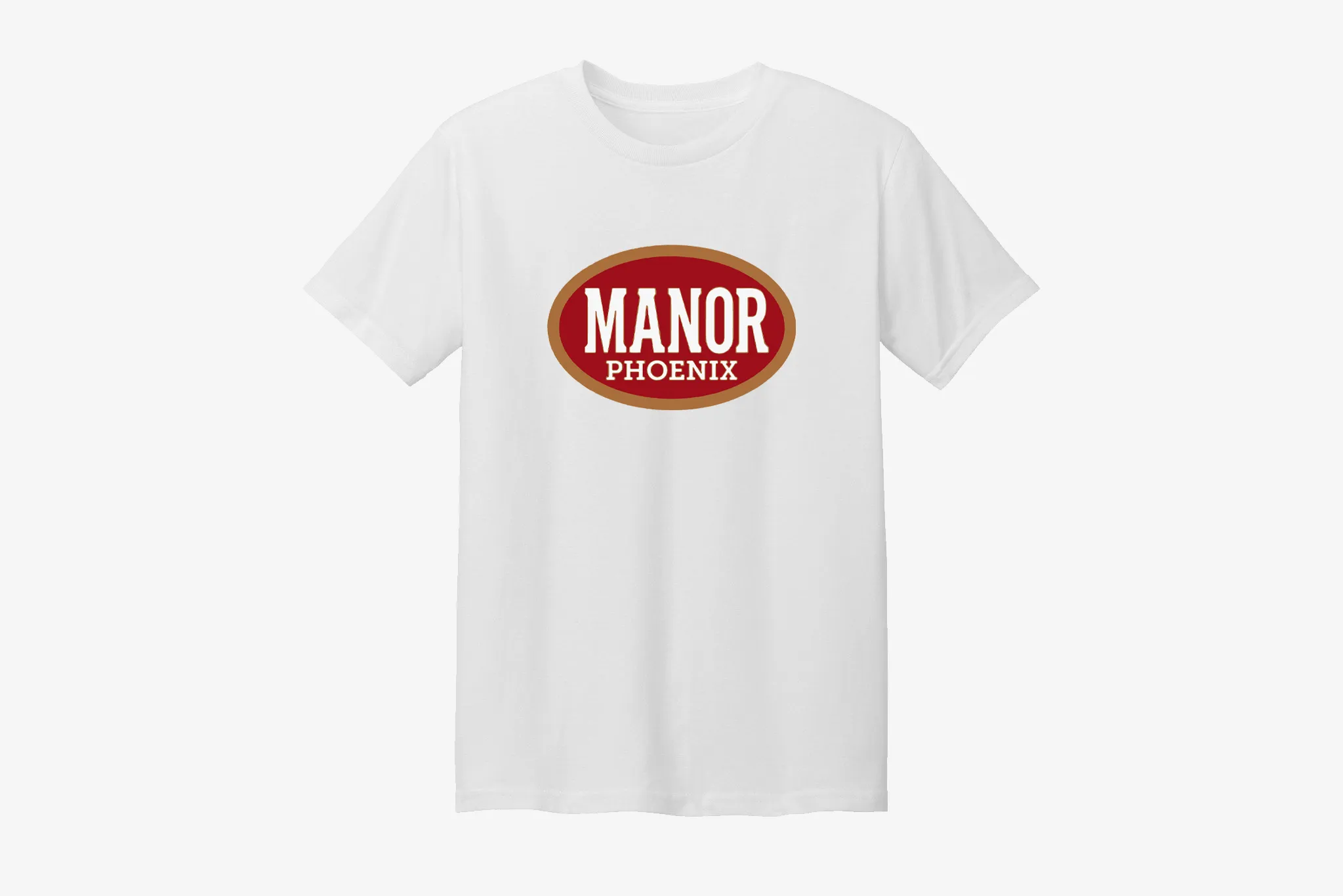Manor "Guaranteed Fresh" T-Shirt M - White TaglessNeckline UltraSoftFinish