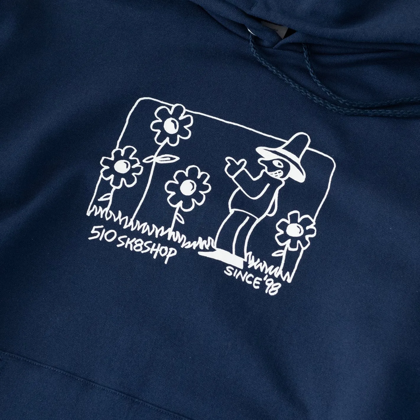Urban Fashion Urban Cool Flower Guy Hoodie (Navy/White)