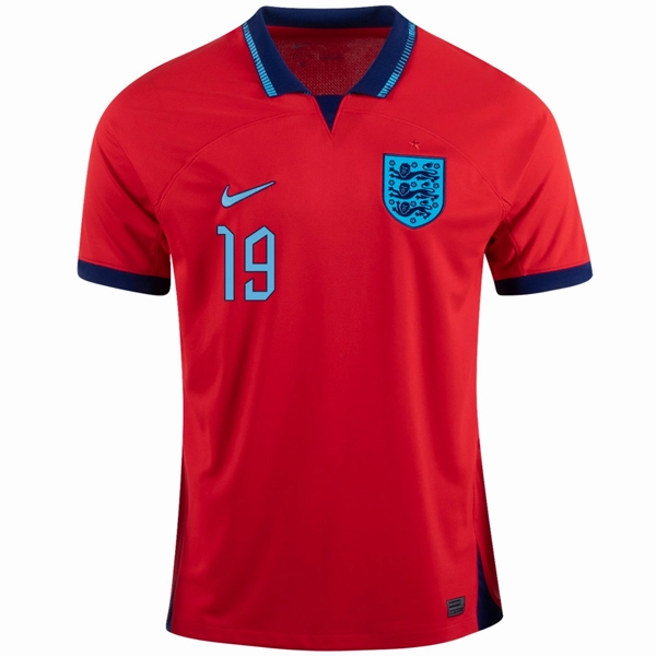 Nike England Mason Mount Away Jersey 22/23 (Challenge Red/Blue Void) Pre Shrunk Material