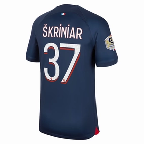 Soft Binding Edges Nike Paris Saint-Germain Milan ?kriniar Home Jersey w/ Ligue 1 Champions Patch 23/24 (Midnight Navy)