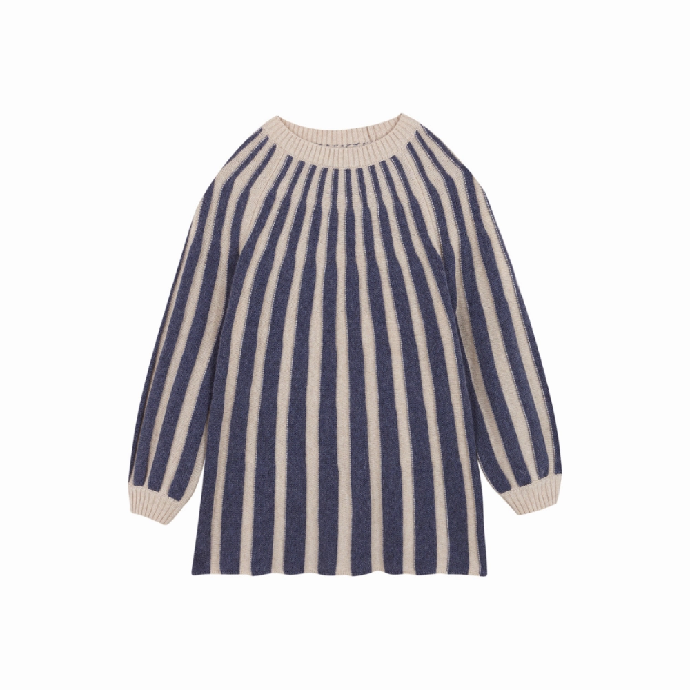 Birinit Petit Navy stripes knit dress Lounge Vibe Fashion Fit