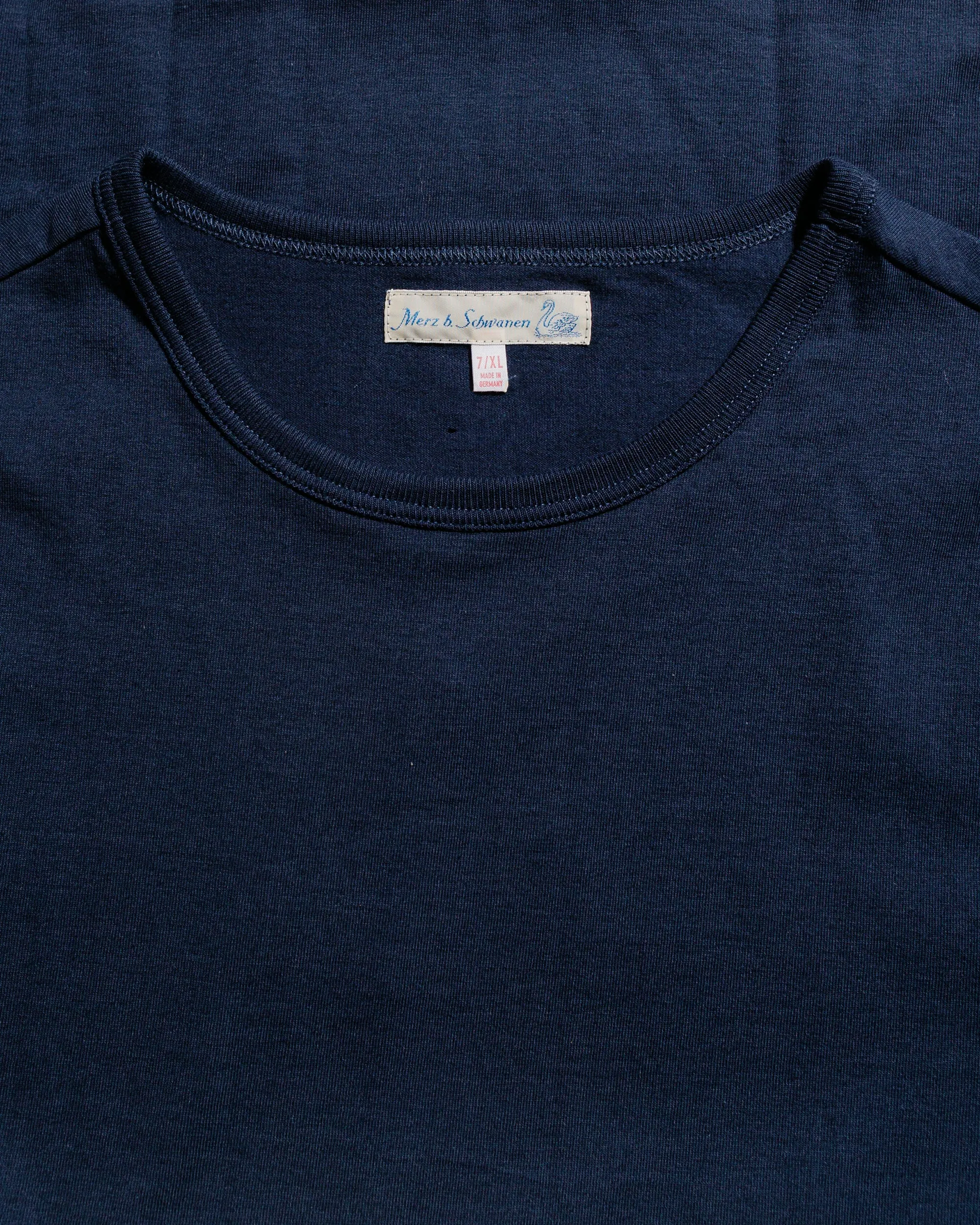 Merz B. Schwanen 1950s Loopwheeled T-Shirt Ink Blue SlimFit Sporty Fashion