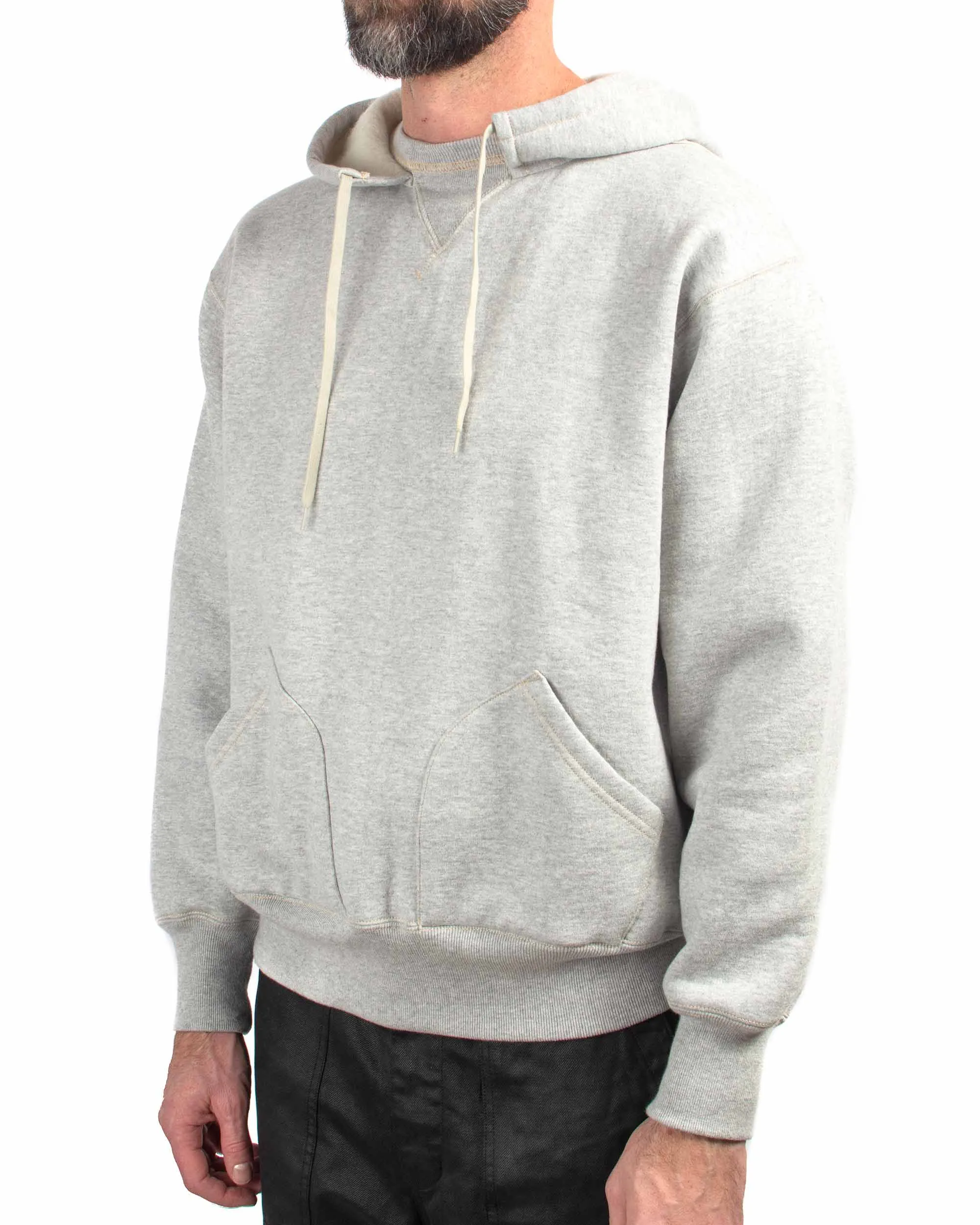 The Real McCoy??s MC21106 13 oz. Wool Loopwheel Hooded Sweatshirt Medium Grey Beach Style hot weather wear