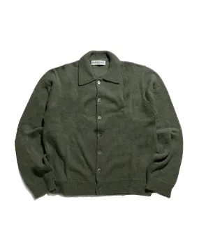 Our Legacy Evening Polo Moss Green Fuzzy Alpaca Backpacking Essential