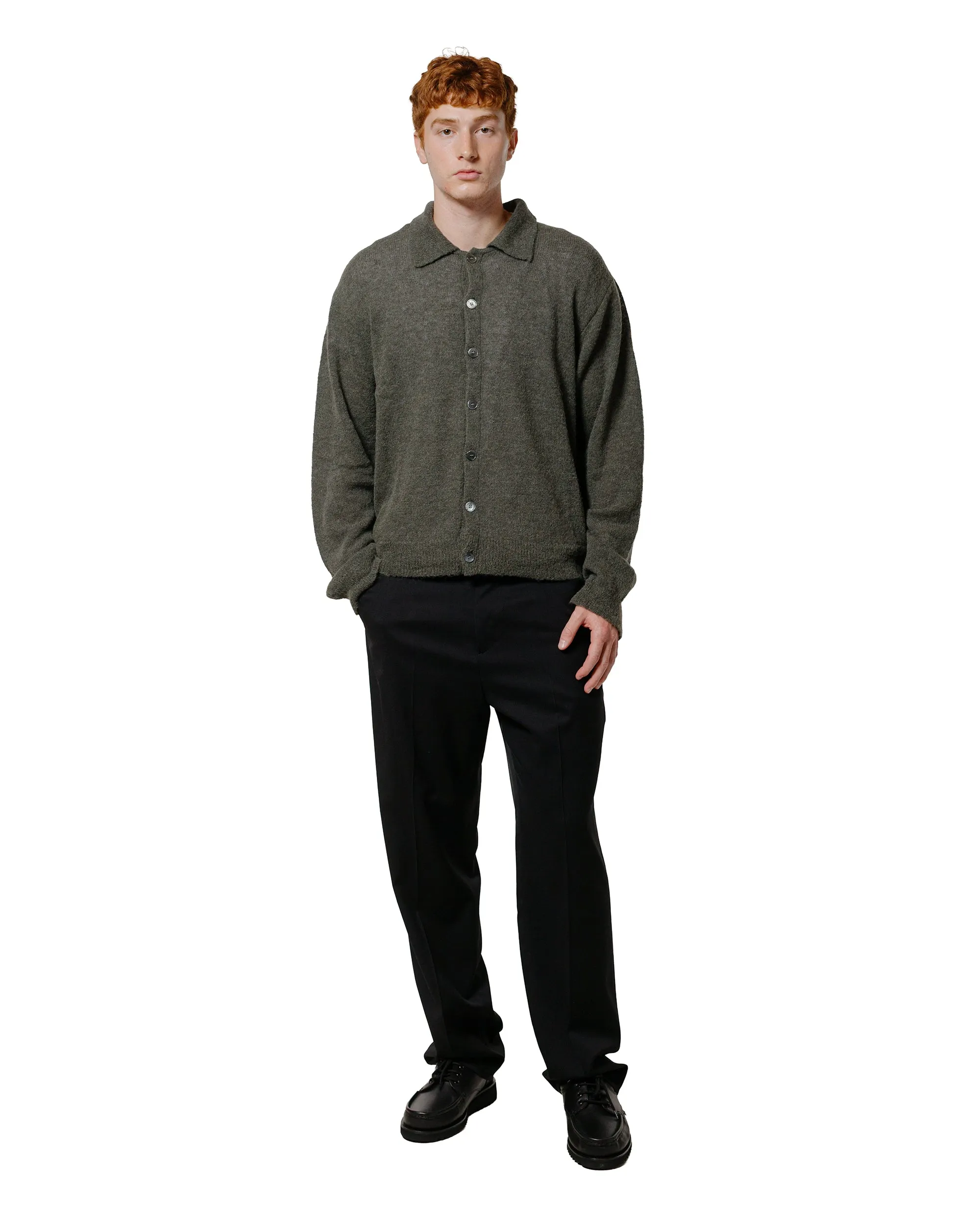 Our Legacy Evening Polo Moss Green Fuzzy Alpaca Premium Comfort Easy to Carry