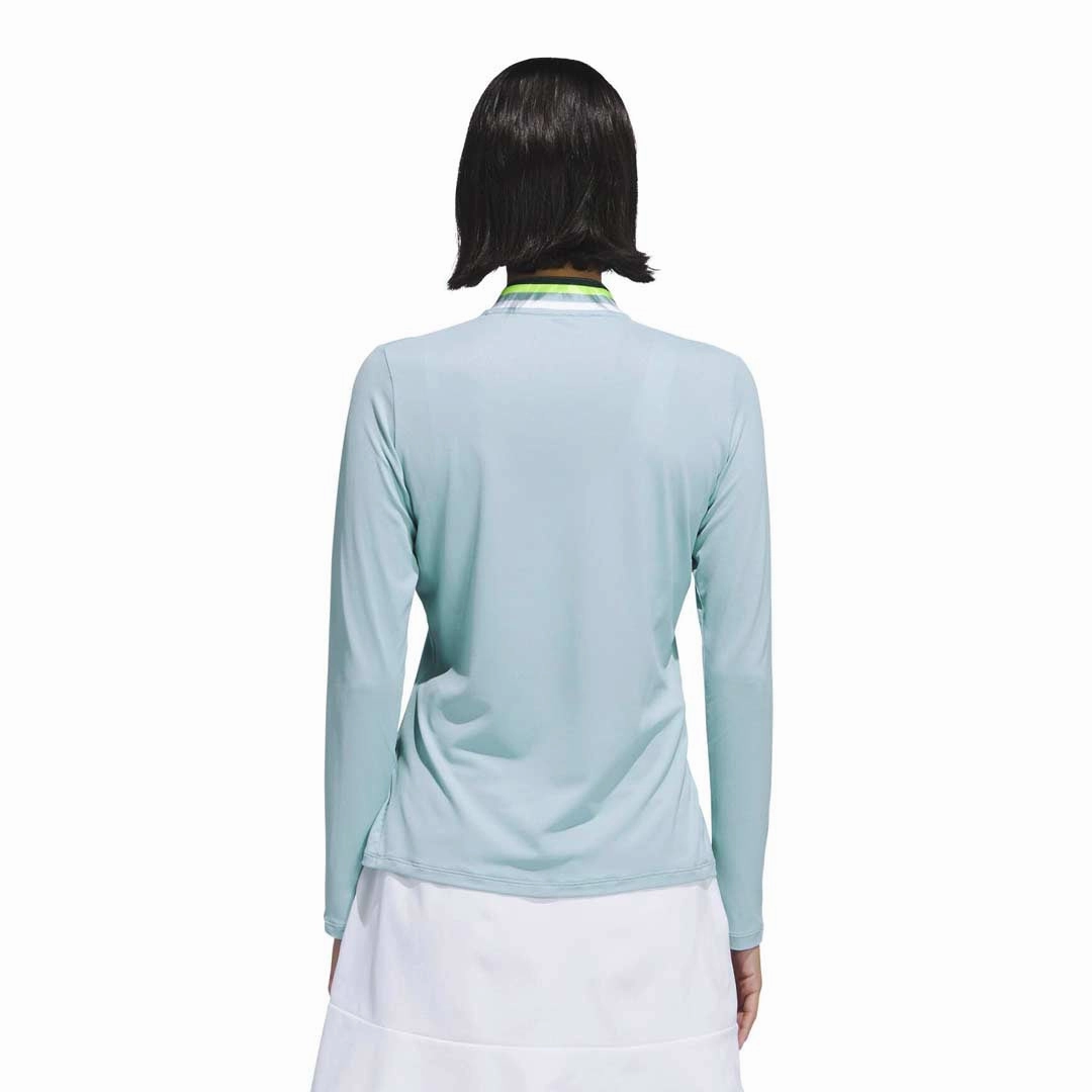 fitness gear Eco Friendly Fabric Blends adidas - Women's Ultimate365 Tour Long Sleeve Mock Polo (HY7203)