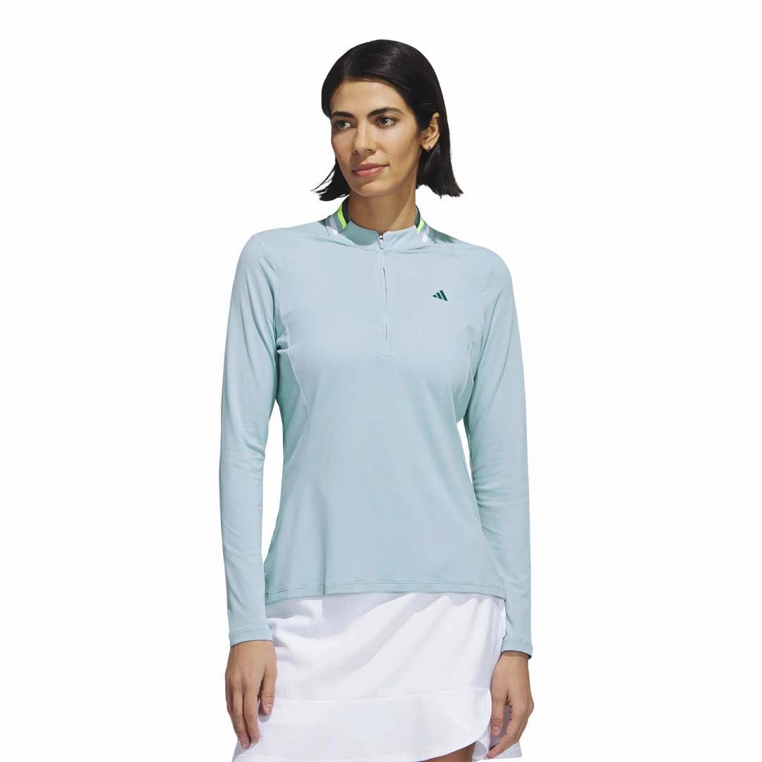 adidas - Women's Ultimate365 Tour Long Sleeve Mock Polo (HY7203) Tight Feel All Sport Fit