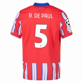 Nike Atletico Madrid Authentic Rodrigo De Paul Home Jersey w/ Champions League Patches 24/25 (Hyper Royal/Light Crimson/White) Sustainable production Comfortable Layers