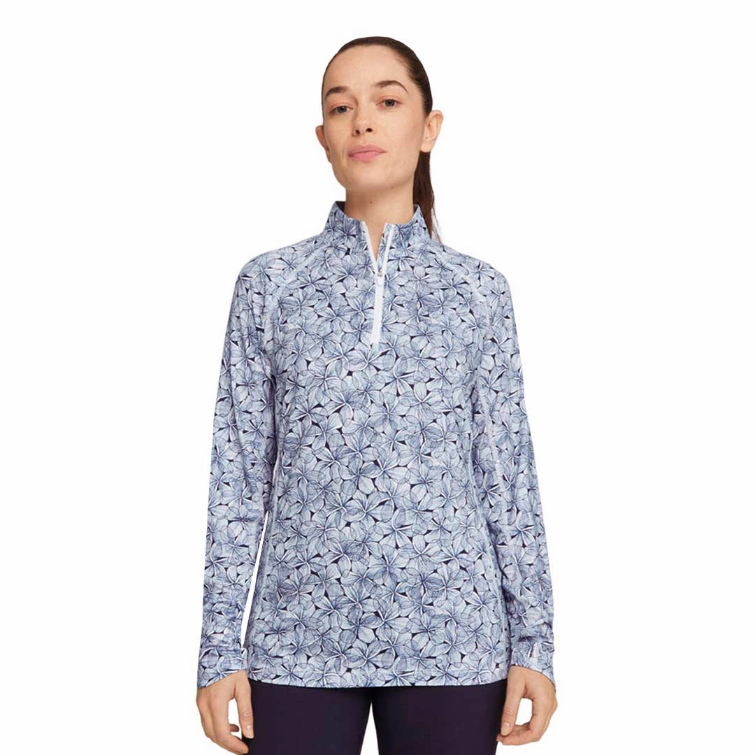 Hidden Pocket Design Puma - Women's You-V Plumeria 1/4 Zip Sweater (622788 01)