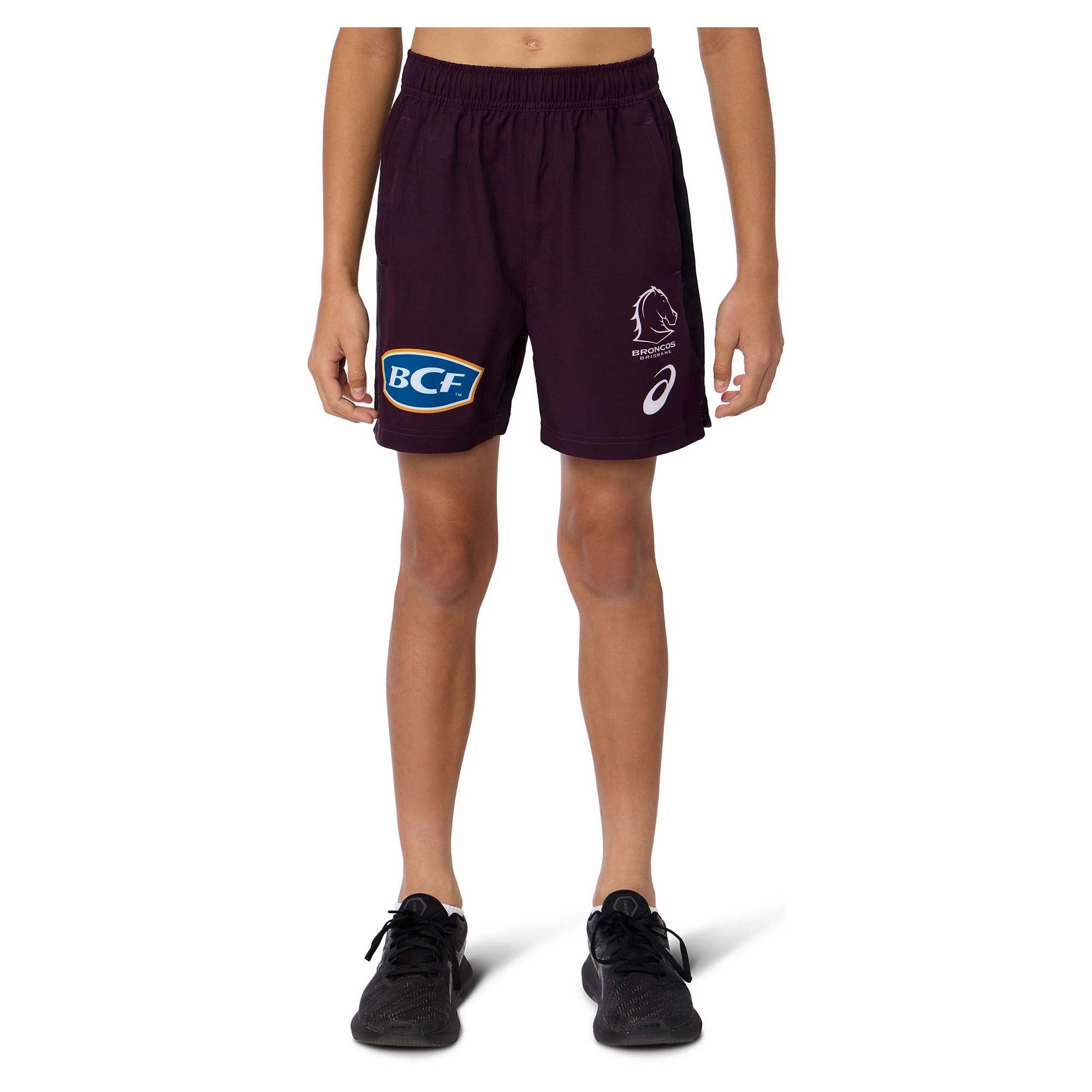 Effortless Fit Energy Gear Junior's NRL Brisbane Broncos 2025 Replica Training Shorts Y