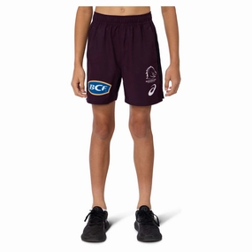 Eco Friendly Fibers Easy Fit Junior's NRL Brisbane Broncos 2025 Replica Training Shorts Y