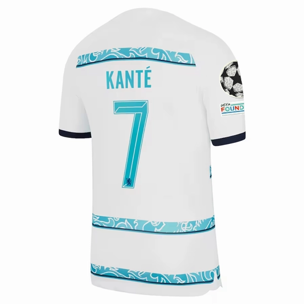 Core Feel Nike Chelsea Kante Away Jersey w/ Champions League   Club World Cup Patches 22/23 (White/College Navy)