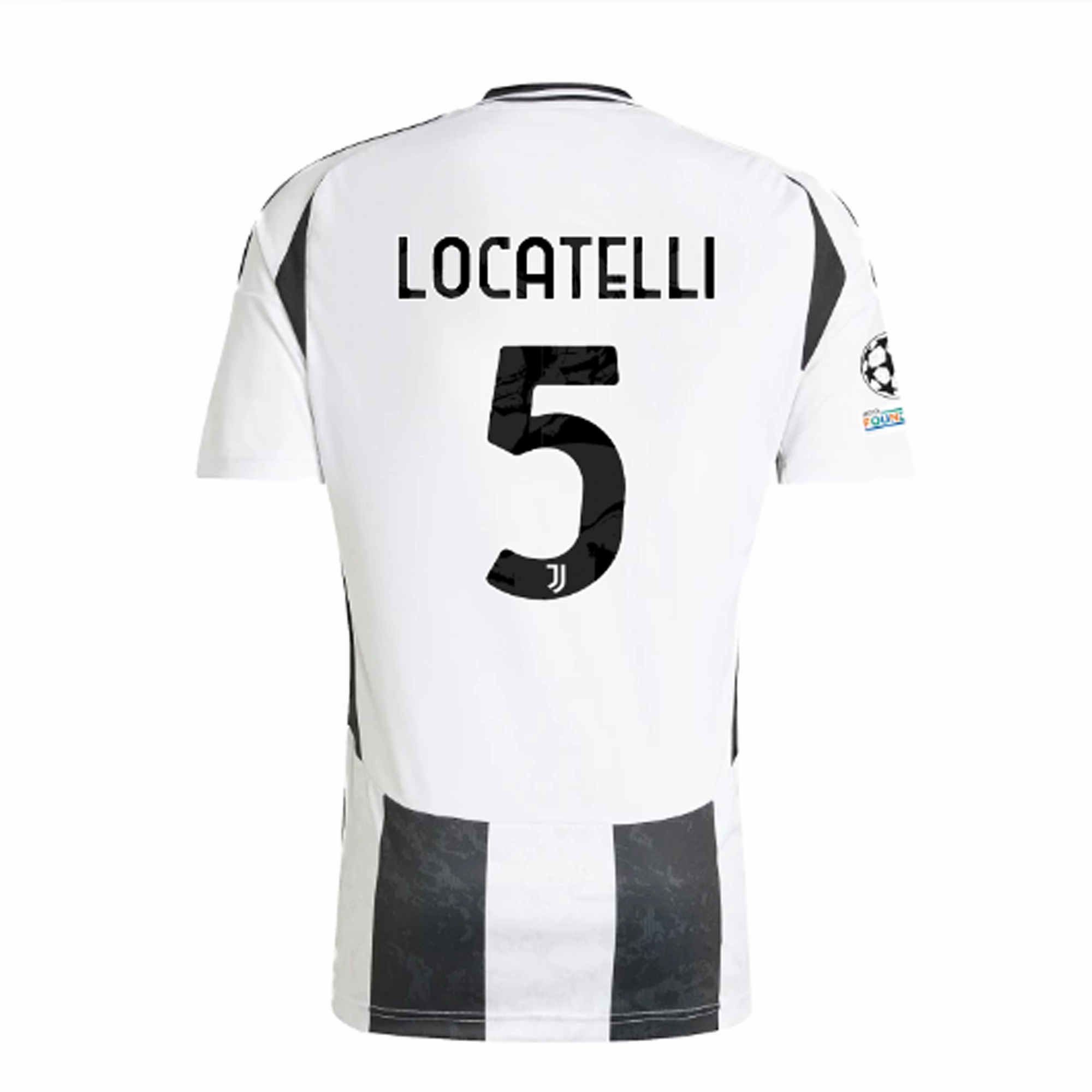 Odor Resistant Technology Soft Inner Lining adidas Juventus Authentic Manuel Locatelli Home Jersey w/ Champions League   Copa Italia Patches 24/25 (White/Black)