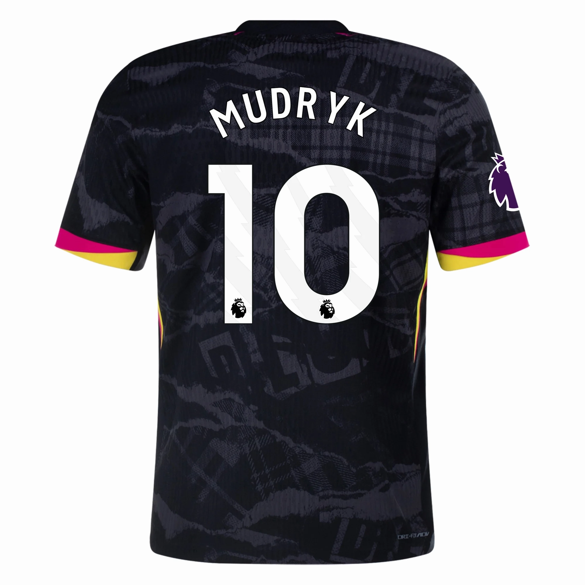 Nike Chelsea Authentic Mykhailo Mudryk Third Jersey w/ EPL Patch 24/25 (Anthracite/Pink Prime) Breathe Zone Style Driven
