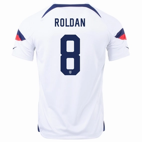 Nike United States Cristian Roldan Home Jersey 22/23 (White/Loyal Blue) Silky Smooth