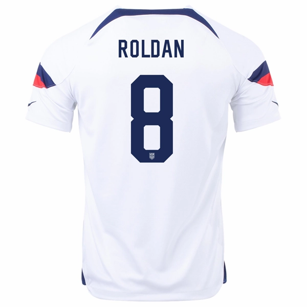 Nike United States Cristian Roldan Home Jersey 22/23 (White/Loyal Blue) Silky Smooth